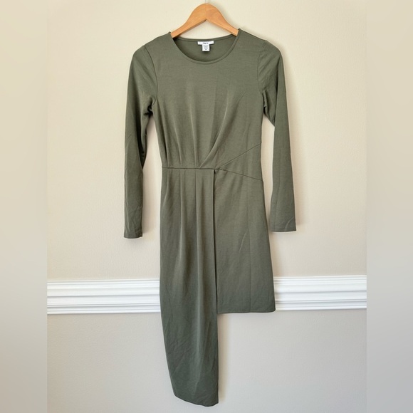 Bar lll Olive Green Long Sleeve Dress - Picture 2 of 6